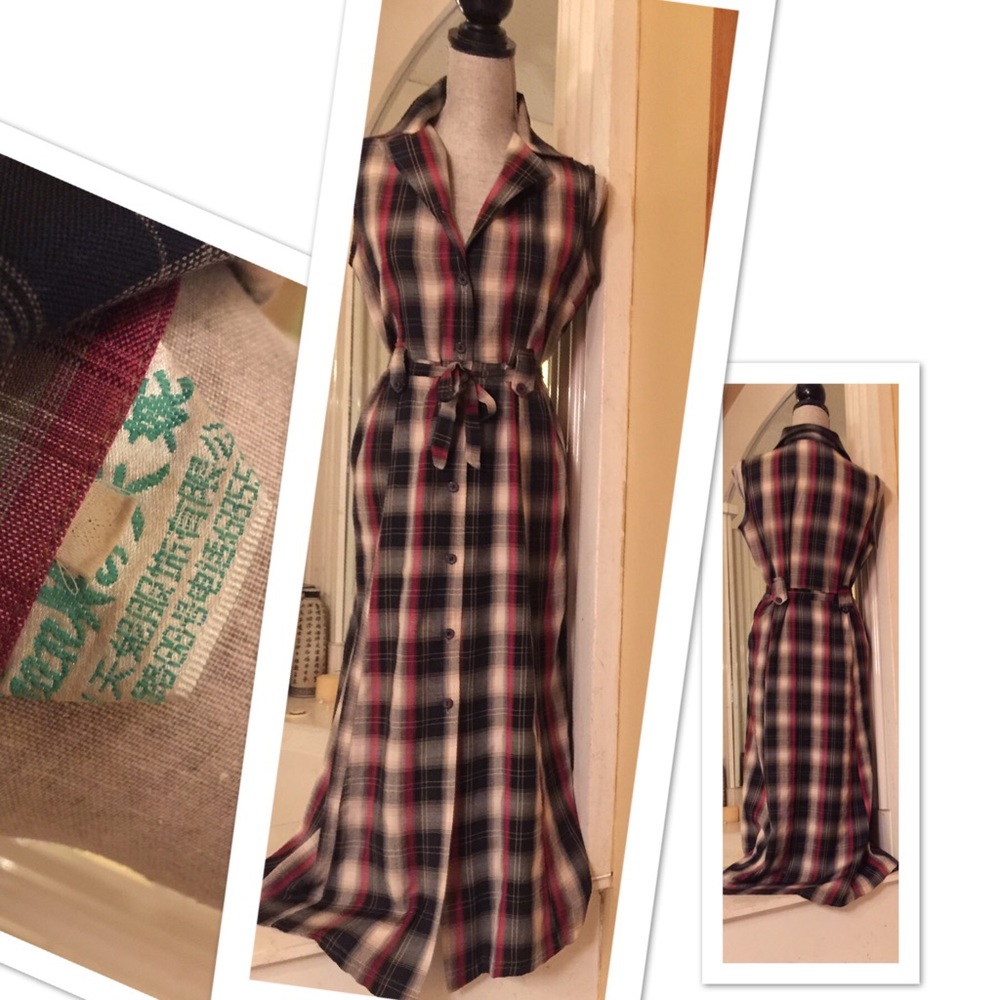 True Vintage Overseas Plaid Floor Length Dress M♥️ - Picture 5 of 8